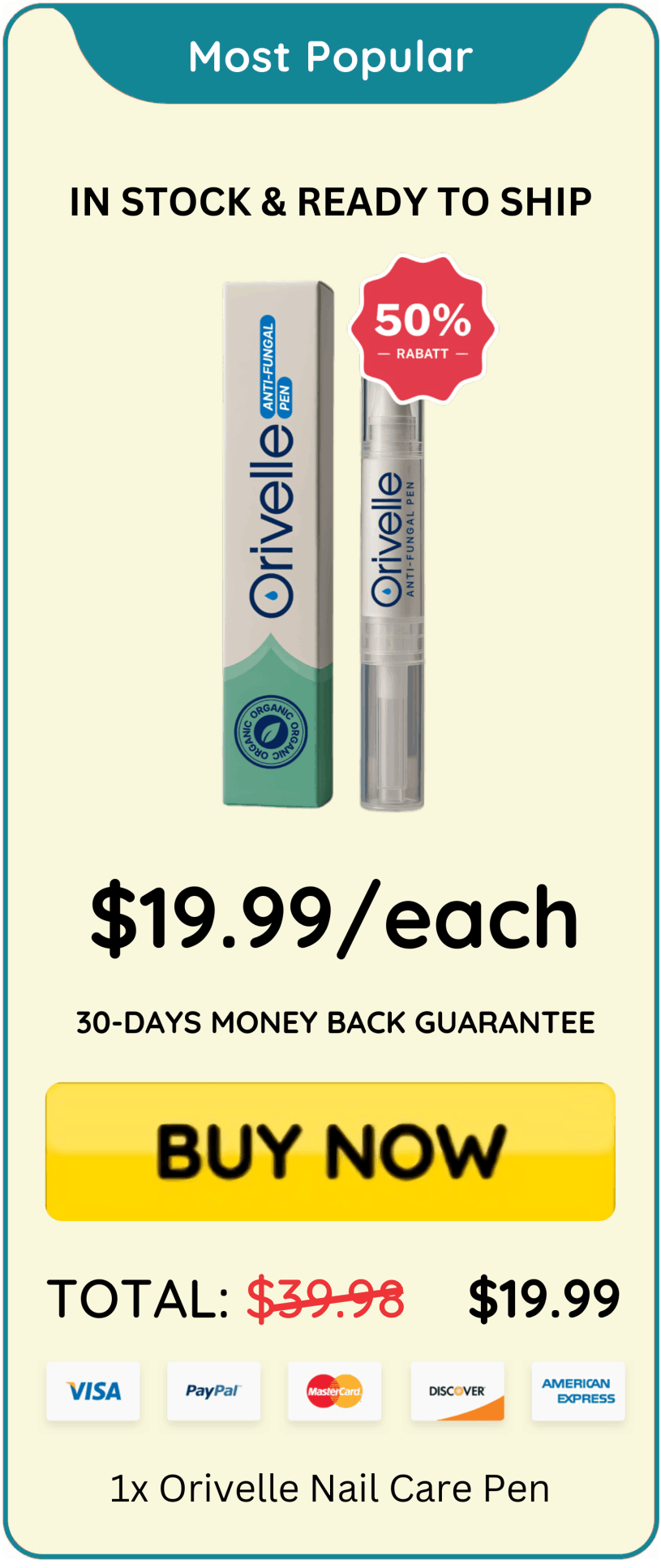 Orivelle Nail Fungus Pen offer price